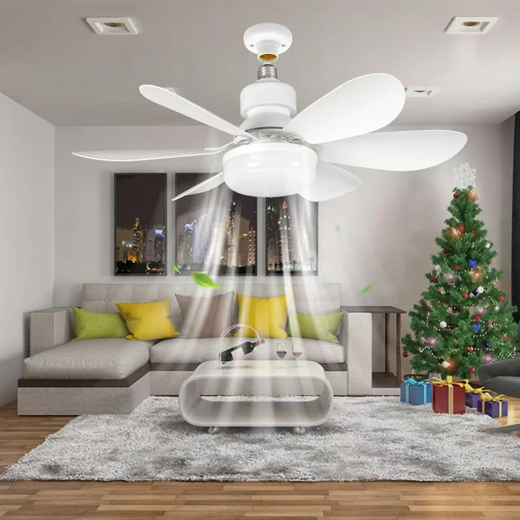 Ventilatore da Soffitto LED E27 con Telecomando, 40W, Funzione Dimmerabile, Adatto per Soggiorno, Studio e – foto 3