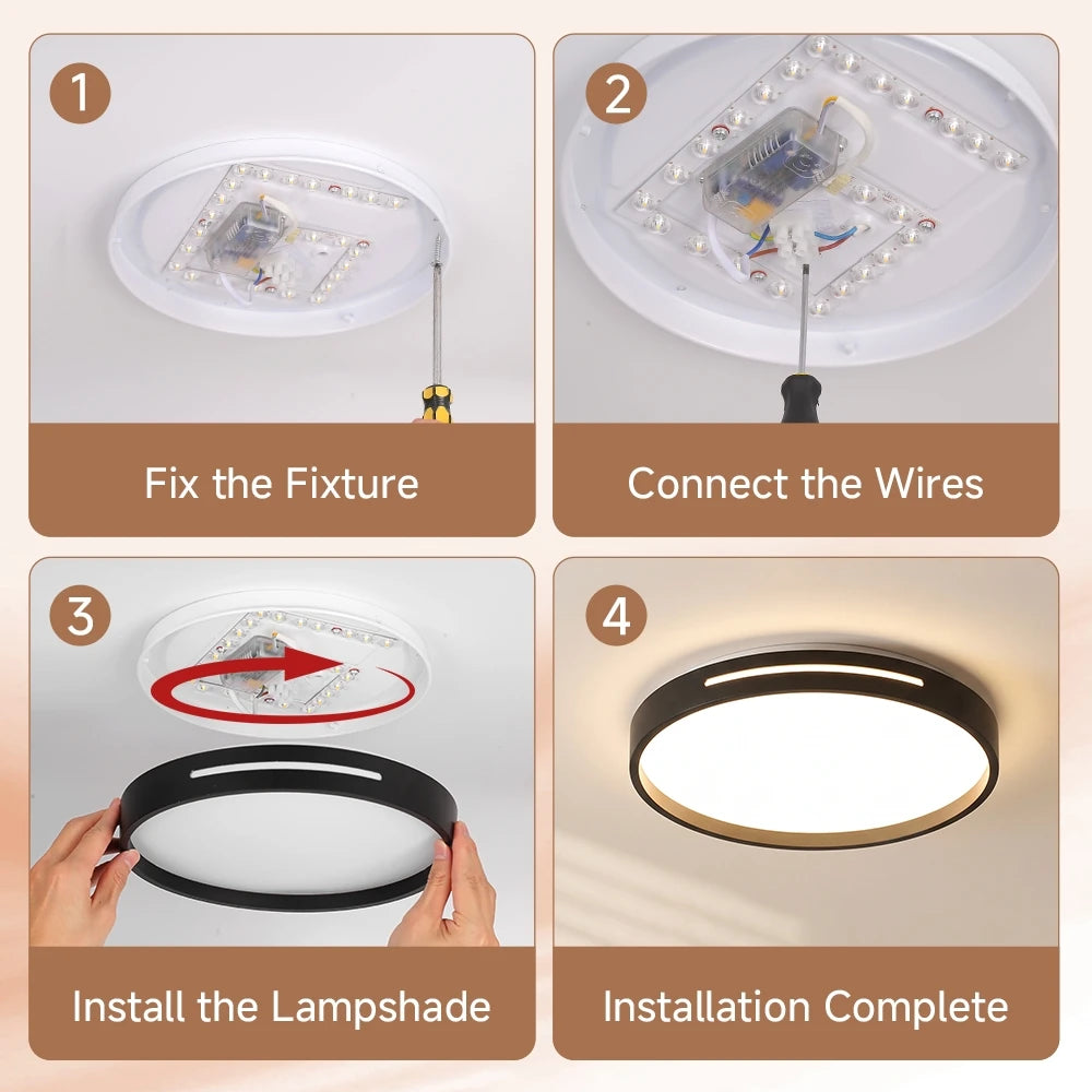 Lampada da soffitto moderna con telecomando, luce da soffitto per l'arredamento della casa, per soggiorno – foto 3