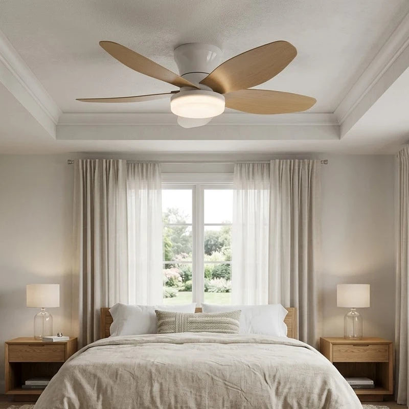 Ventilatore da soffitto piccolo con luce LED, 6 velocità