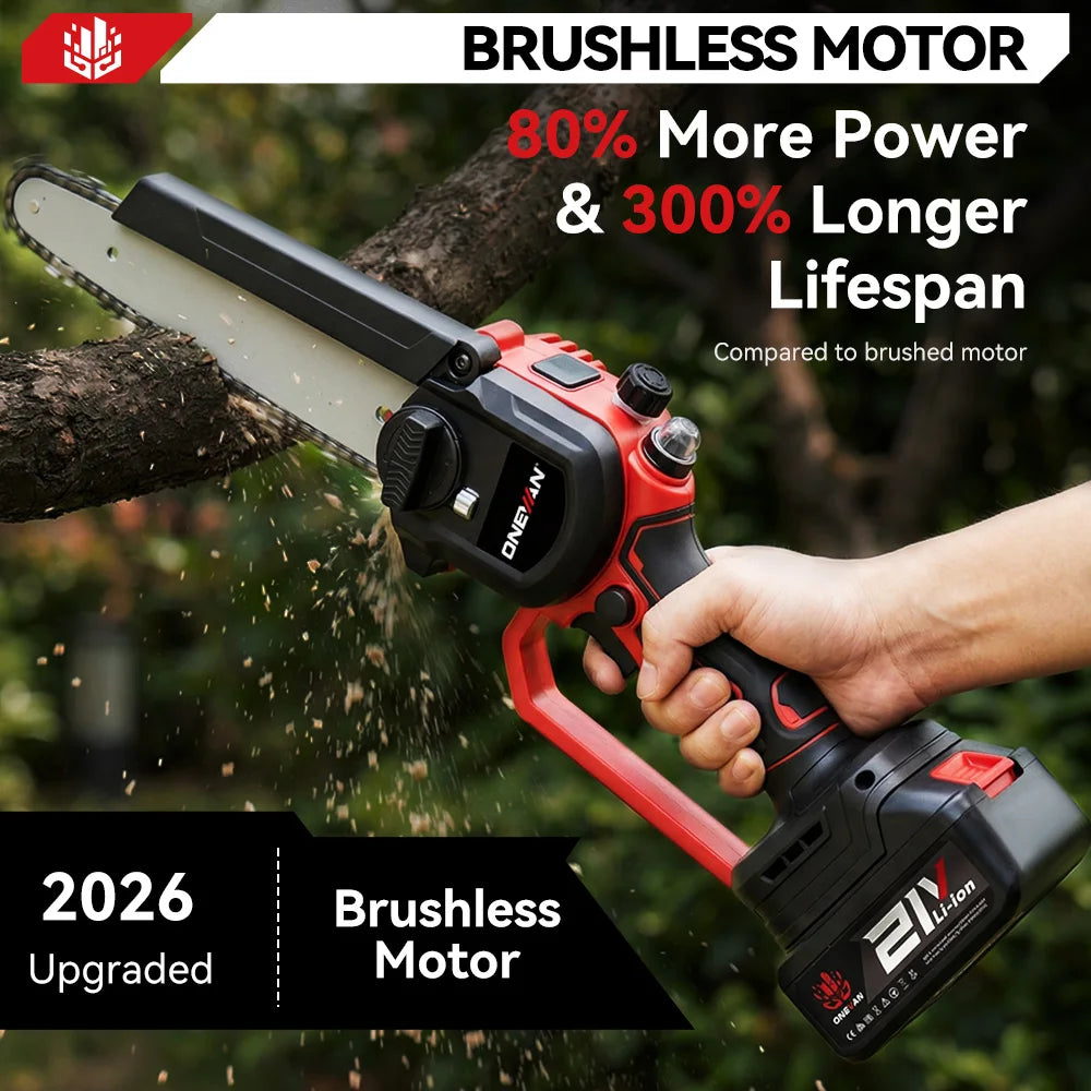 Motosega elettrica a batteria da 8 pollici, brushless – dettaglio 1