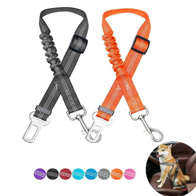 Imbracatura da auto per cani in nylon riflettente e regolabile