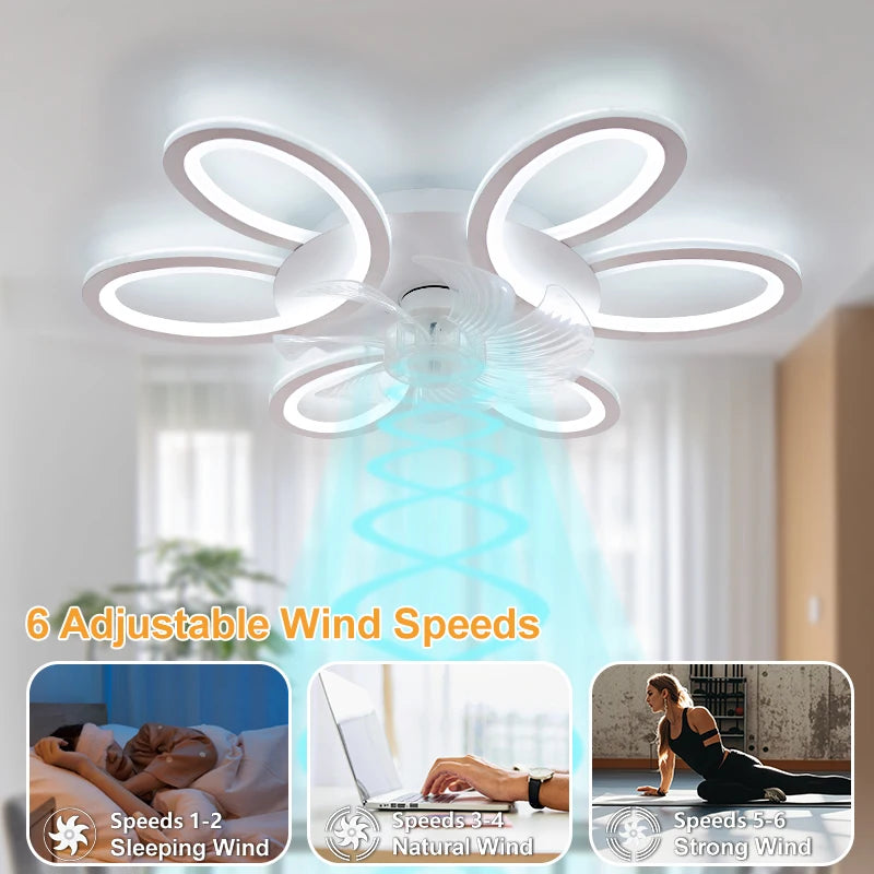 Ventilatore da soffitto con luci Telecomando da 25,83 pollici APP Lampada da ventilatore a LED intelligente – foto 3