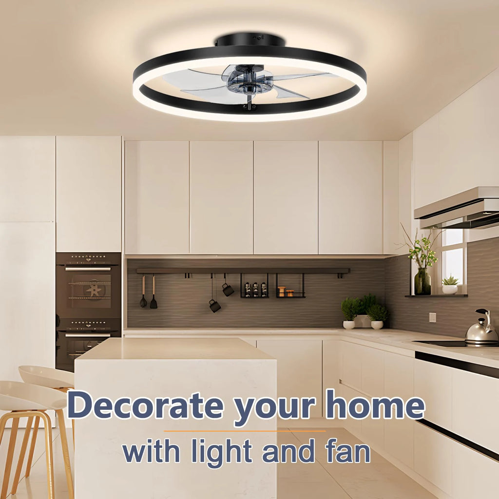 Ventilatore da soffitto intelligente con luci e telecomando Lampada da ventilatore a LED dimmerabile a 6 – foto 2