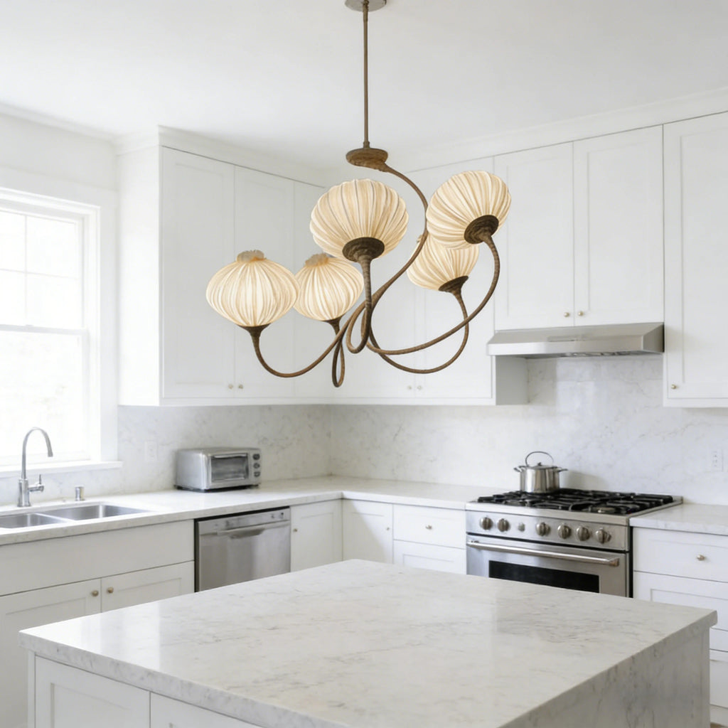 Lampadario in tessuto stile fattoria, 3 luci o applique – dettaglio 2