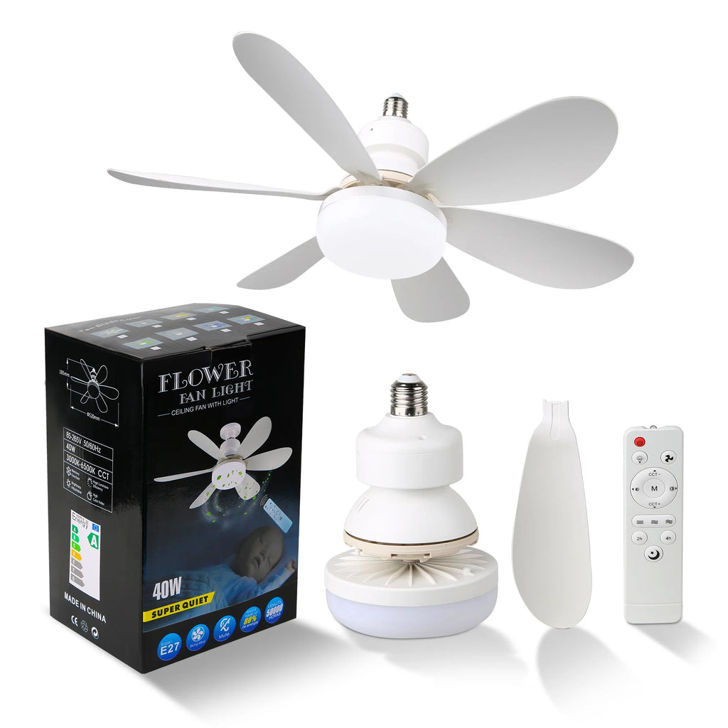 Ventilatore da soffitto 2026 NUOVO con luci LED da 40W, telecomando per camera da letto e soggiorno