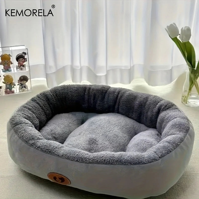 Letto ovale imbottito in peluche per gatti e cani piccoli – dettaglio 6