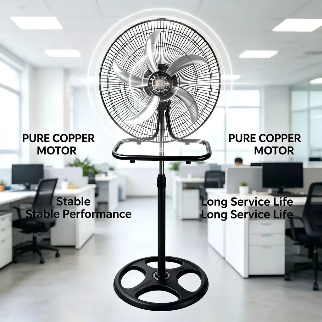 Ventilatore a piantana con 5 pale in metallo e 3 velocità – dettaglio 3
