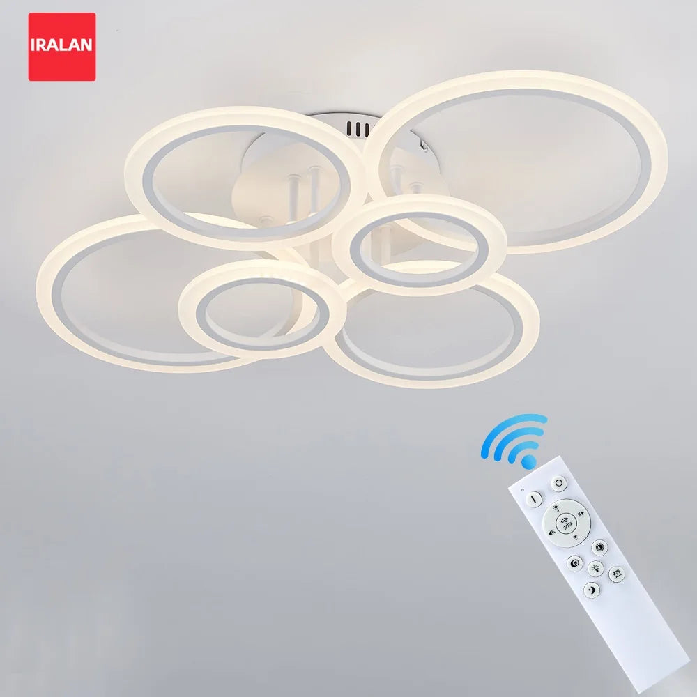 Lampadario LED ad anello a soffitto, 4 o 6 luci