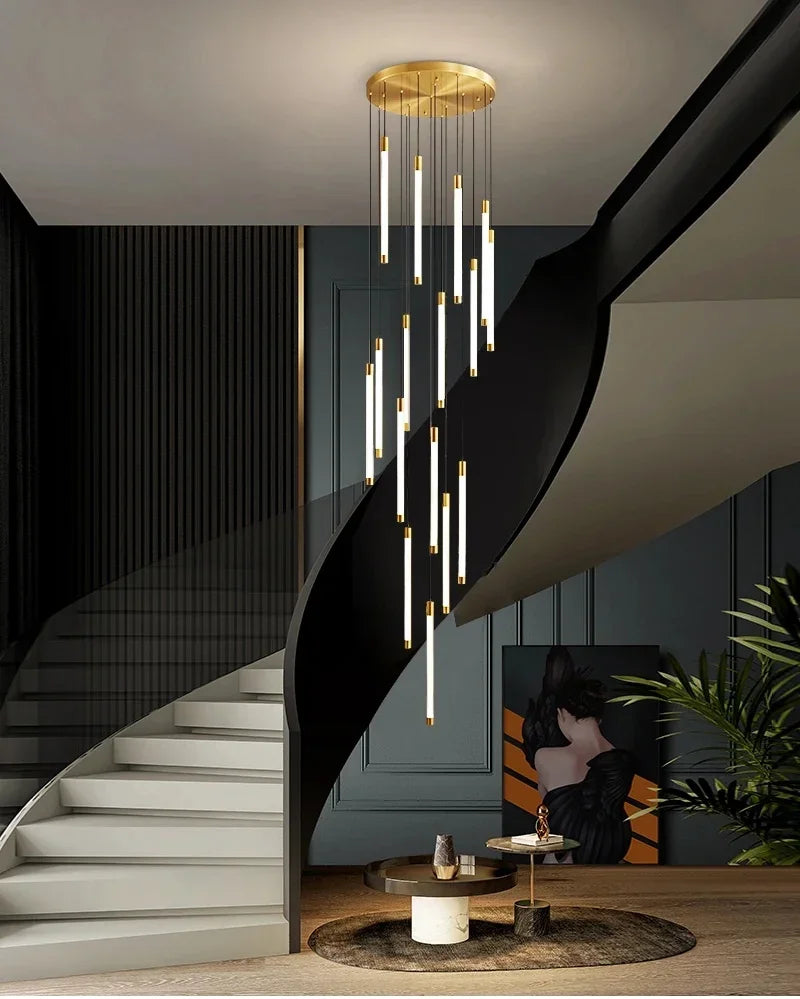 Lampadario LED per scale, 3, 5 o 8 luci, 3 finiture – dettaglio 4