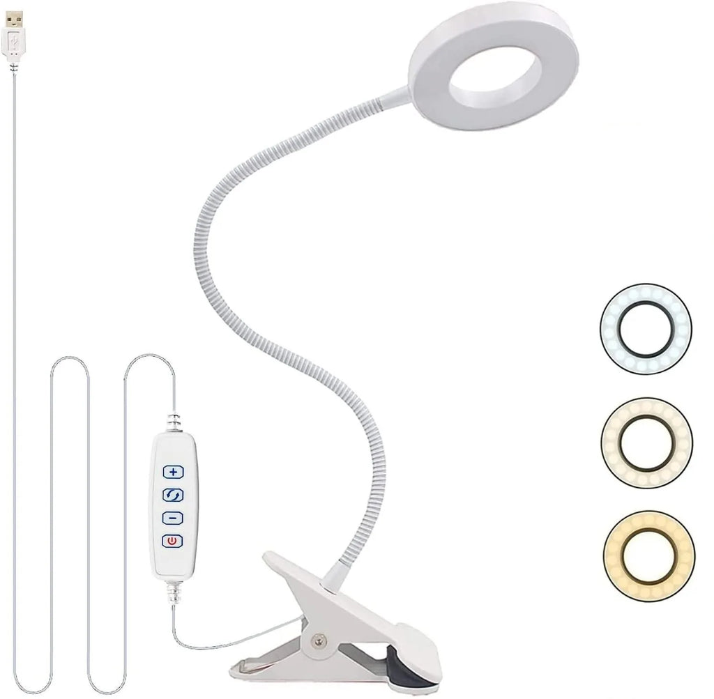 Lampada da lettura con clip, 48 LED e tre tonalità di luce – foto 7
