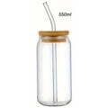 Bicchiere in vetro 350 o 550 ml con coperchio in bambù – dettaglio 6