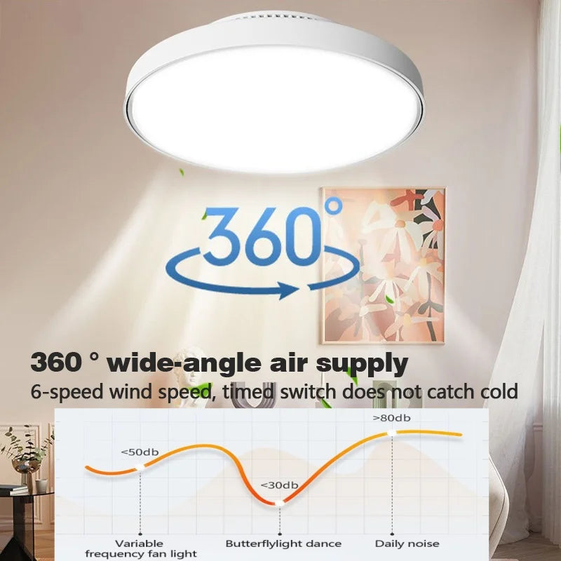 Ventilatore da soffitto senza pale in noce, motore DC dimmerabile – dettaglio 2