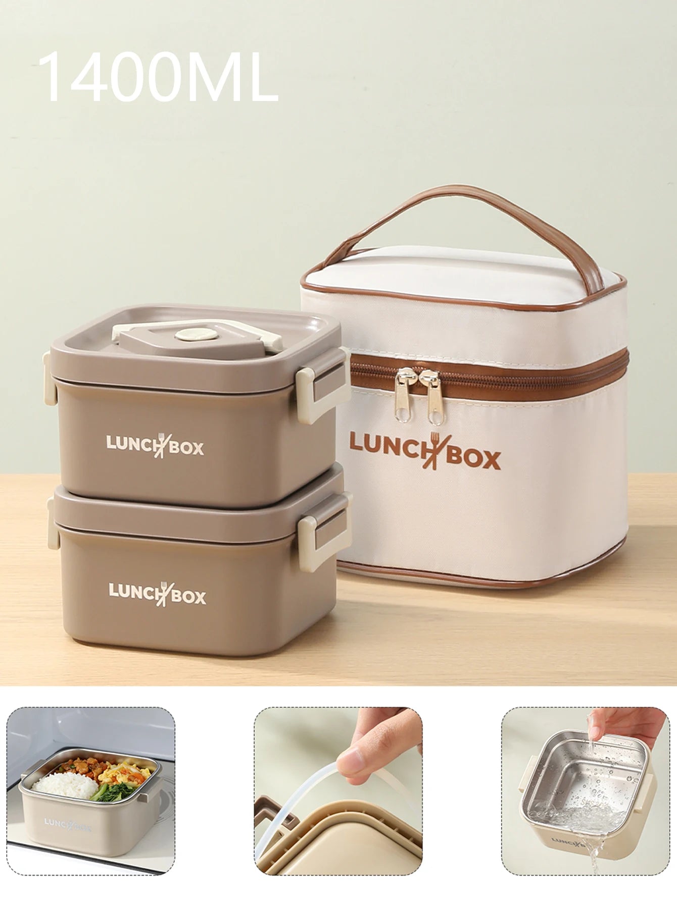 Set di Contenitori Bento Termici in Acciaio Inox – foto 11