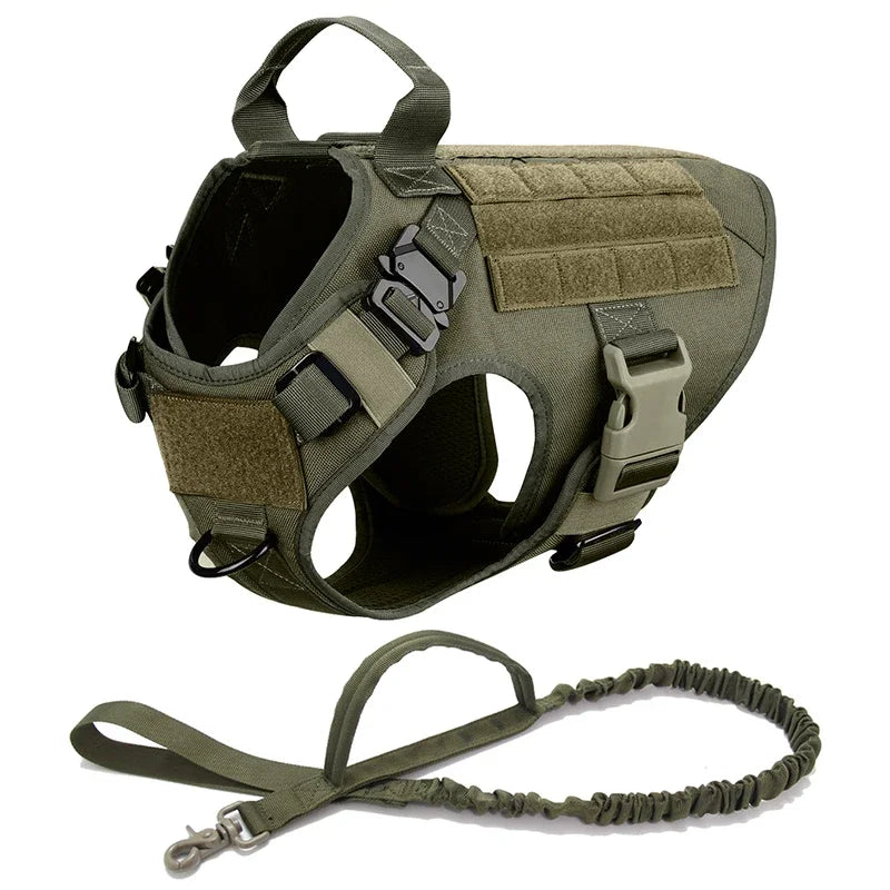 Set pettorina tattica e guinzaglio per cani, taglie S-XL – dettaglio 14