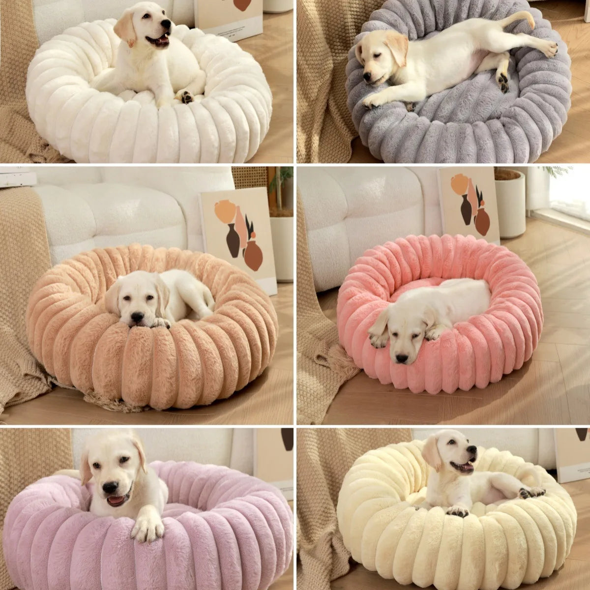 Letto rotondo lavabile per cani e gatti, da 40 a 90 cm