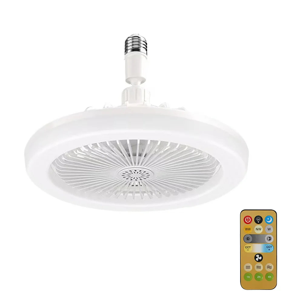 Ventilatore da soffitto girevole 3 in1 con telecomando lampada di illuminazione E27 Base di illuminazione – foto 7