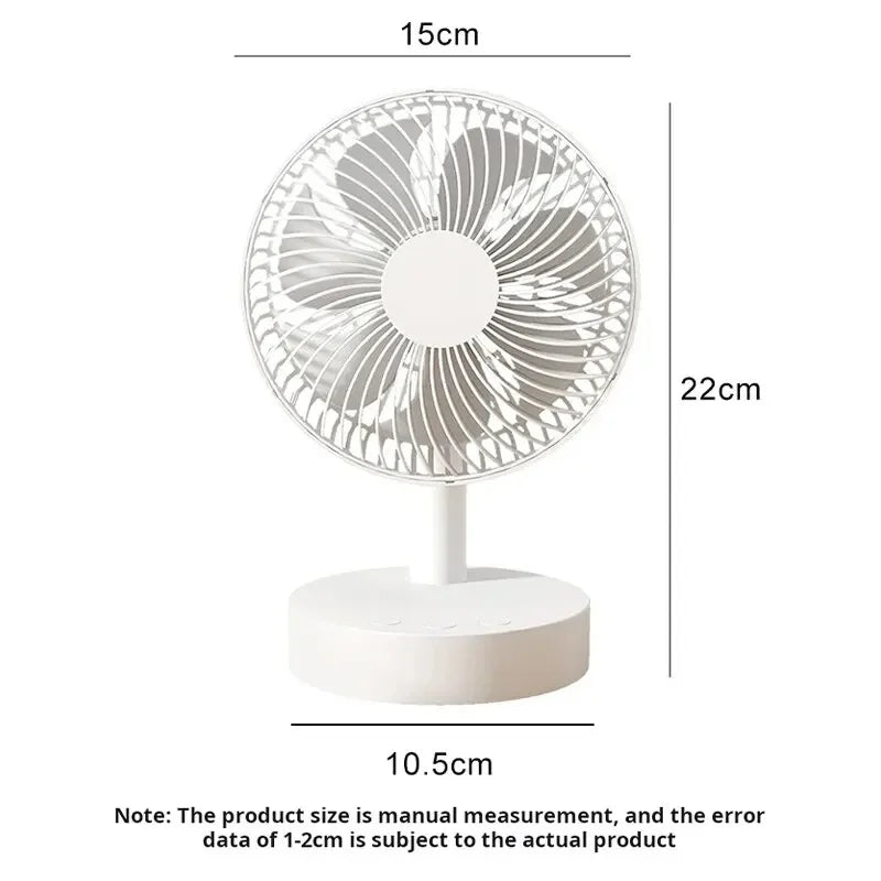 Ventilatore da tavolo ricaricabile con timer, 4 velocità – dettaglio 3