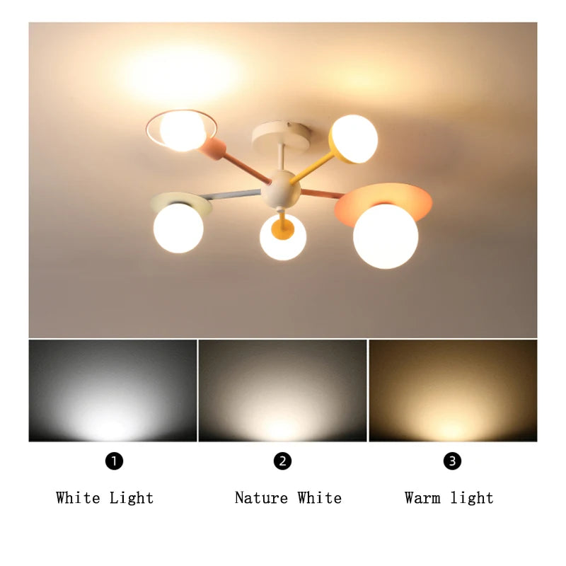 Lampadario per cameretta in vetro, rosa, blu o multicolore – dettaglio 4