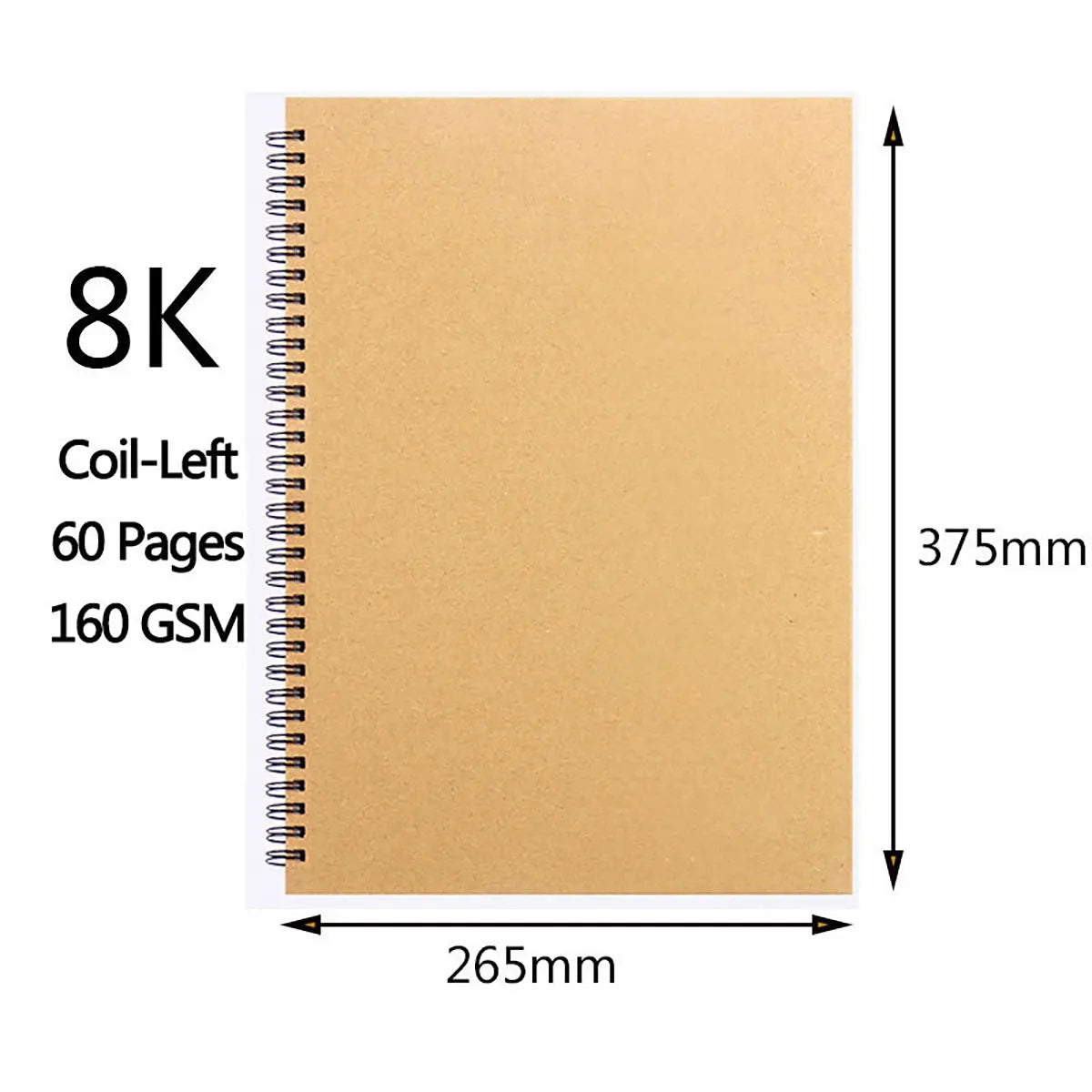 Album da disegno a spirale in carta kraft, 160 g – foto 10