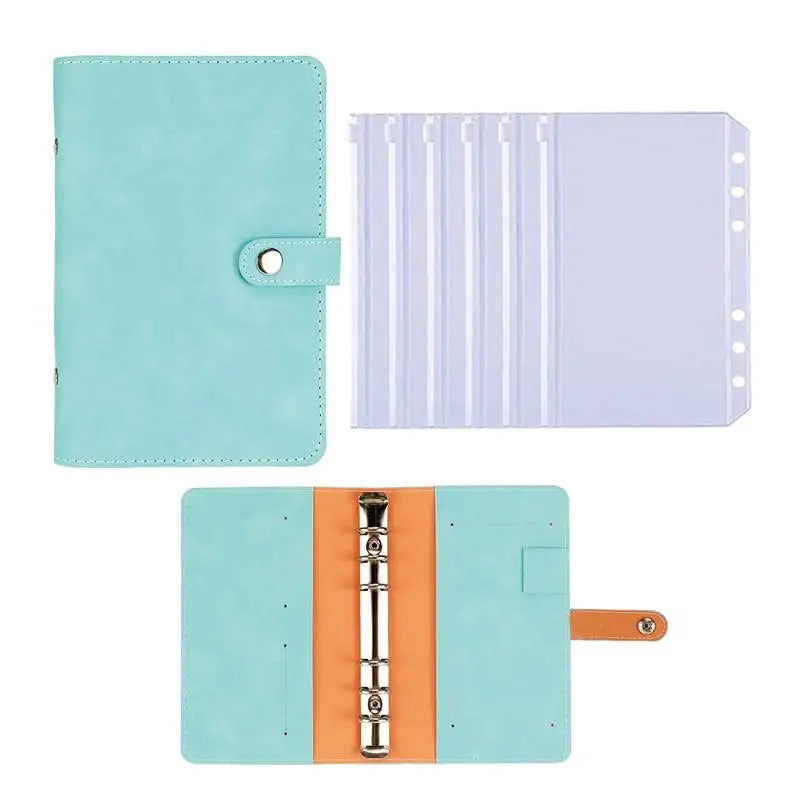 Raccoglitore A6 a 6 anelli in similpelle, 6 tasche con zip – foto 12