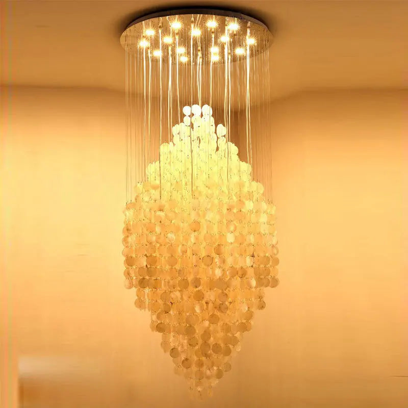 Lampadario a conchiglia per soffitti alti, 40 o 60 cm – dettaglio 2