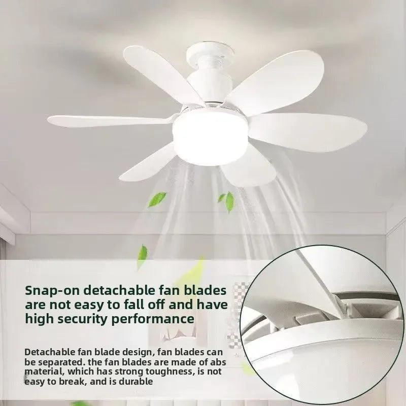 Ventilatore da Soffitto con Luce E27, Telecomando, Super Silenzioso, per Camera da Letto, Cucina e – foto 2
