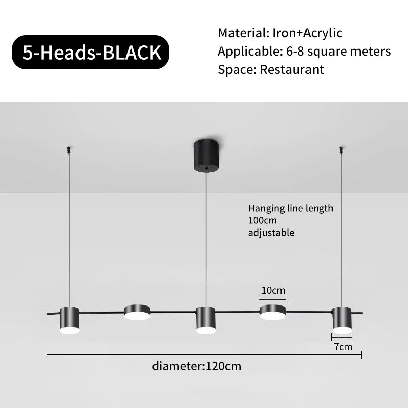 Lampadario a soffitto con 3, 5 o 6 luci orientabili – dettaglio 5