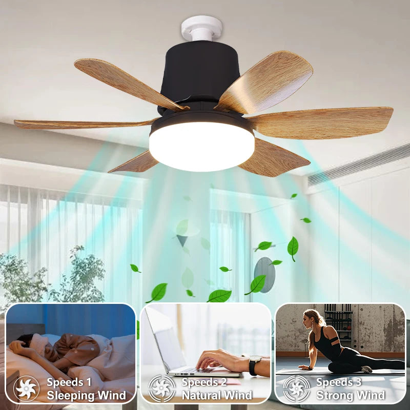 Ventilatore da soffitto intelligente E27 con modalità di attenuazione dell'altoparlante Telecomando a 3 – foto 4