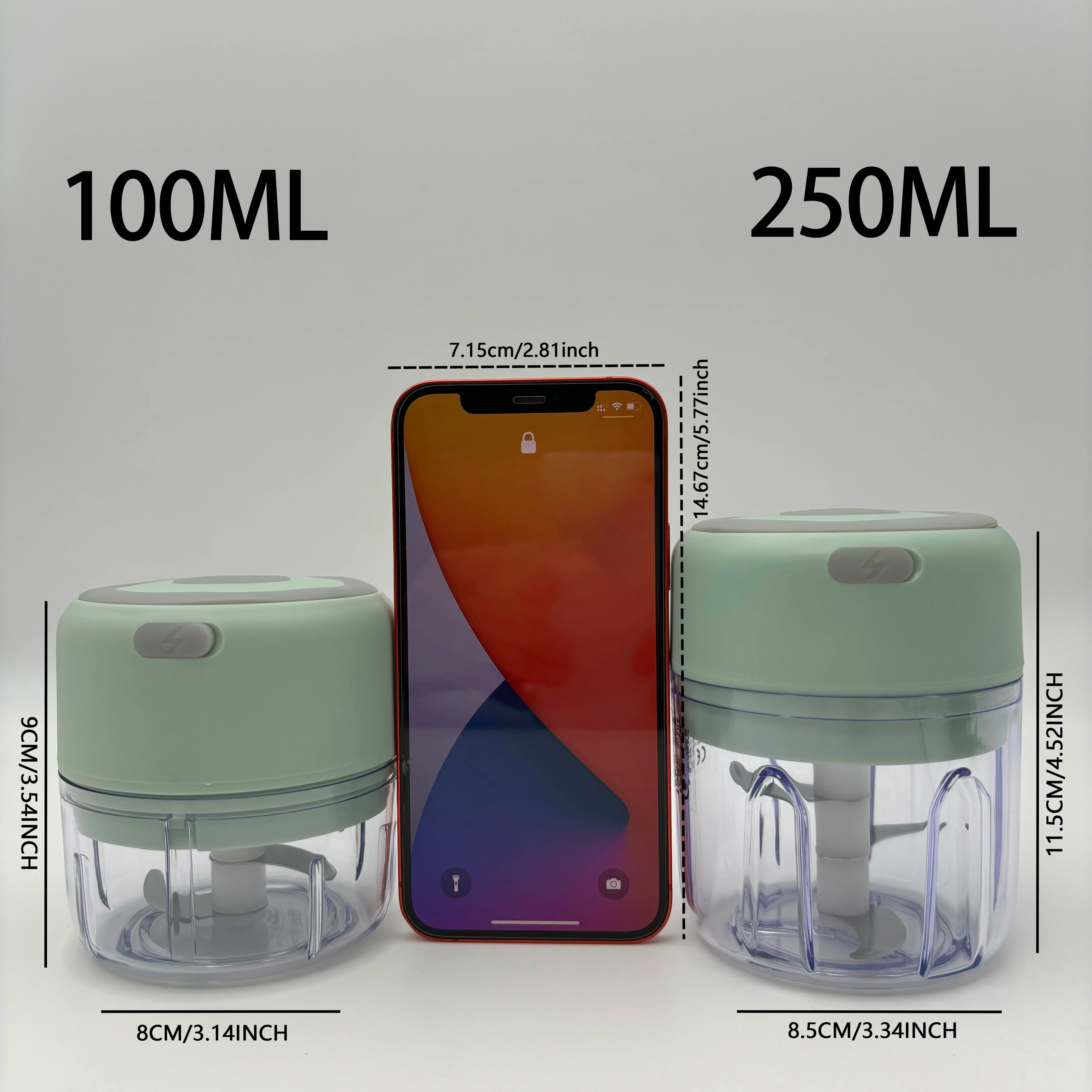 Mini tritatutto elettrico USB ricaricabile, 100 e 250 ml – dettaglio 1