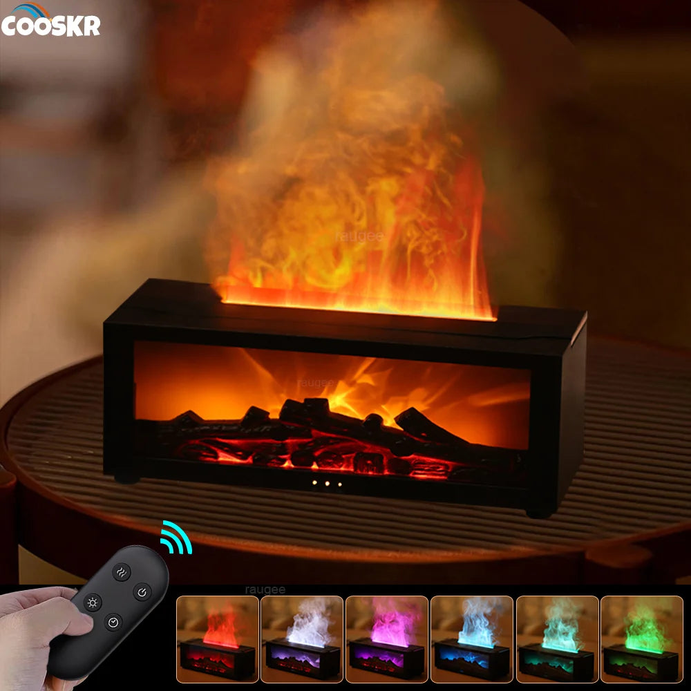 Umidificatore diffusore effetto fiamma con telecomando