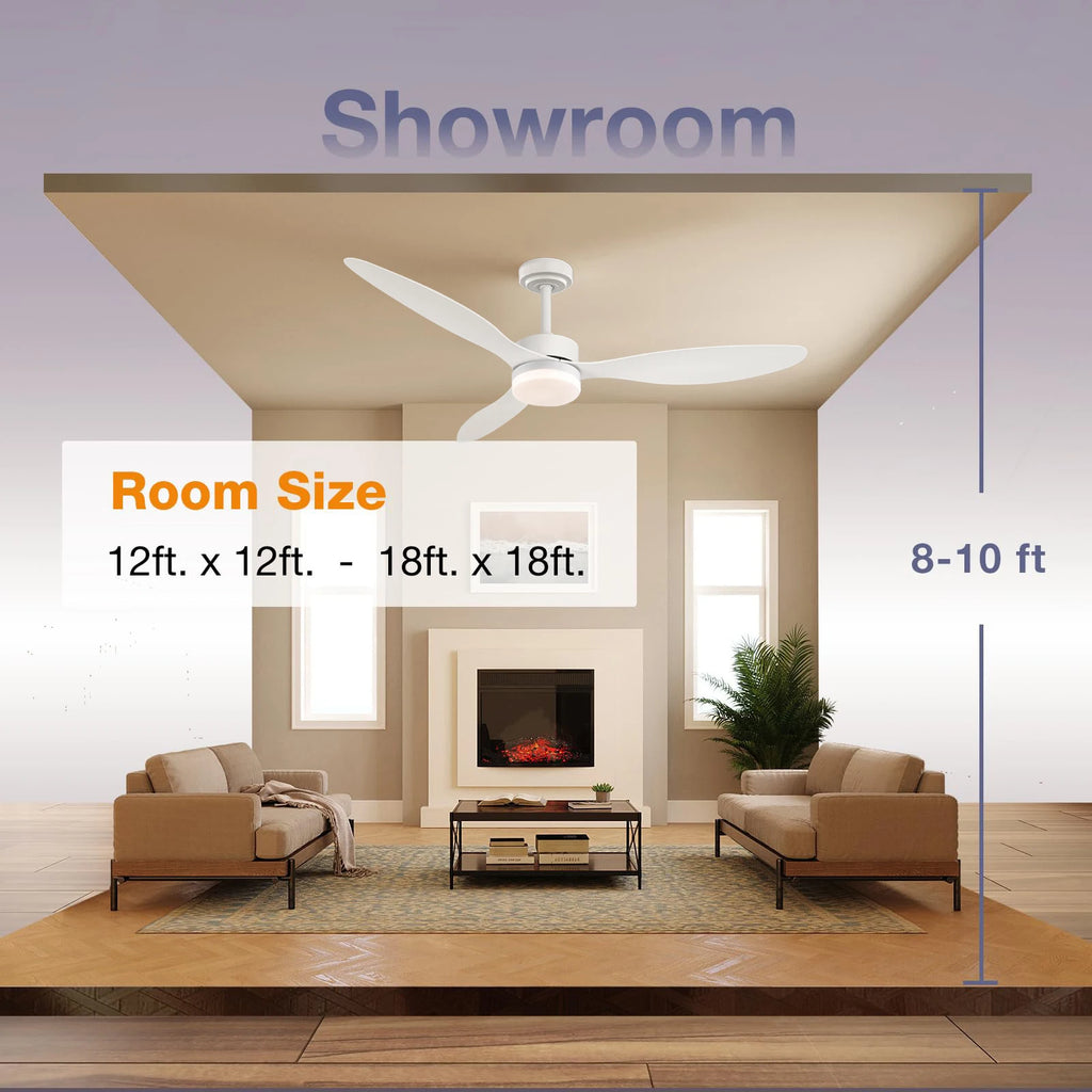 Ventilatore da soffitto a 3 pale con luce LED, 42 o 52 pollici – dettaglio 4