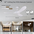Ventilatore da soffitto in ABS da 132 o 152 cm, senza luce – dettaglio 5
