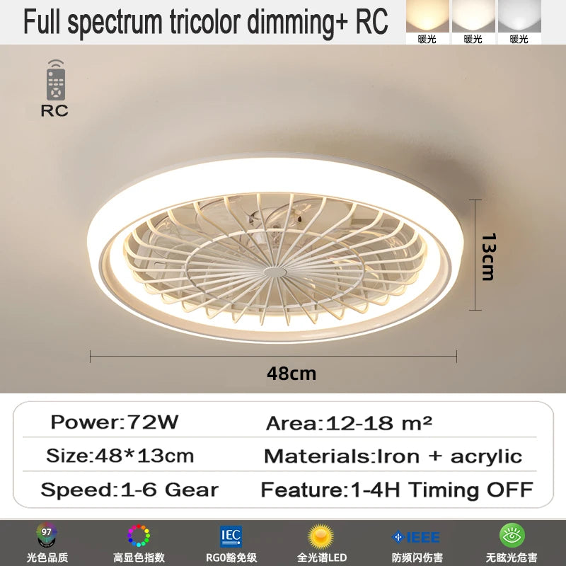 Nuovo ventilatore a soffitto luce soggiorno camera da letto moderna e semplice casa intelligente telecomando – foto 7
