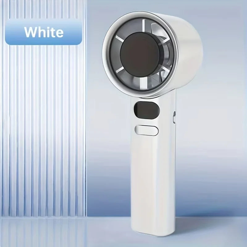 Mini Ventilatore Portatile Silenzioso con 4 Velocità Regolabili, Ventilatore con Calcolo della Velocità dell'Aria e Display di Carica, Ventilatore Portatile