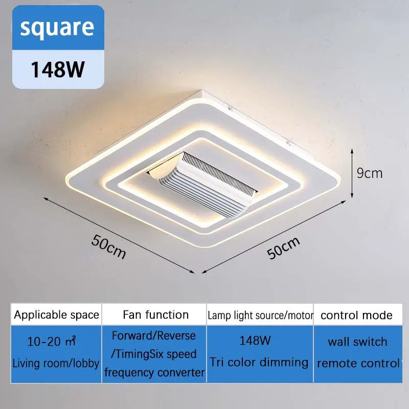 Ventilatore da Soffitto Invisibile Senza Pale con Luce LED, Telecomando Intelligente per Camera da Letto e – foto 8