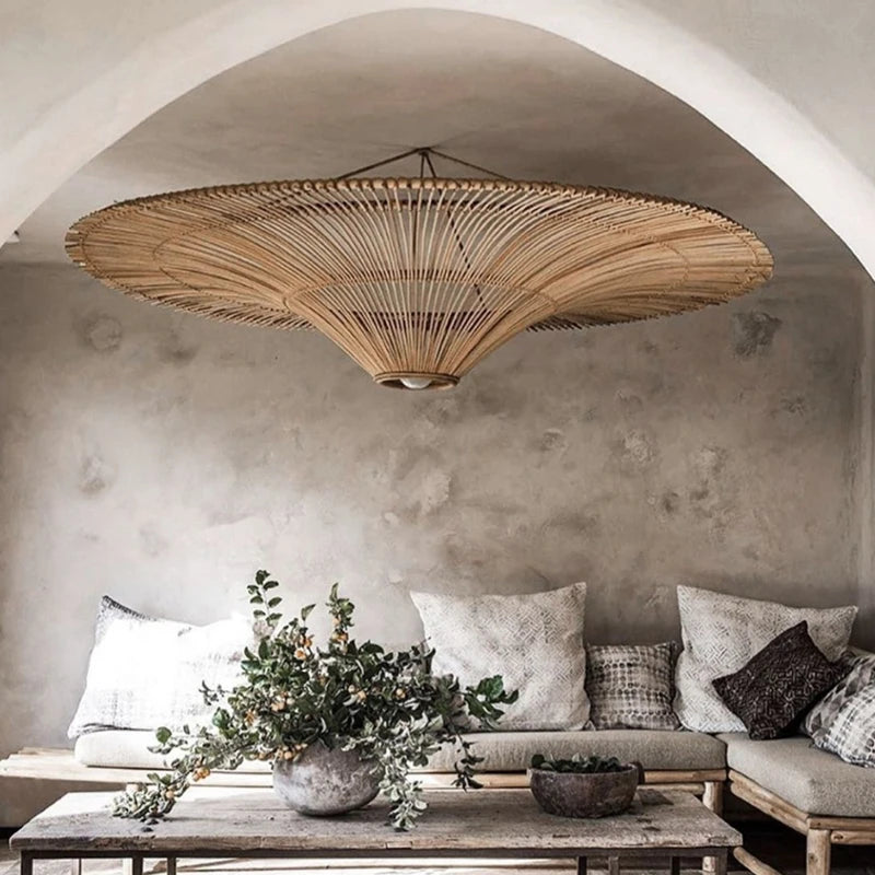 Lampadario in rattan intrecciato, da D60 a D130 cm – dettaglio 1