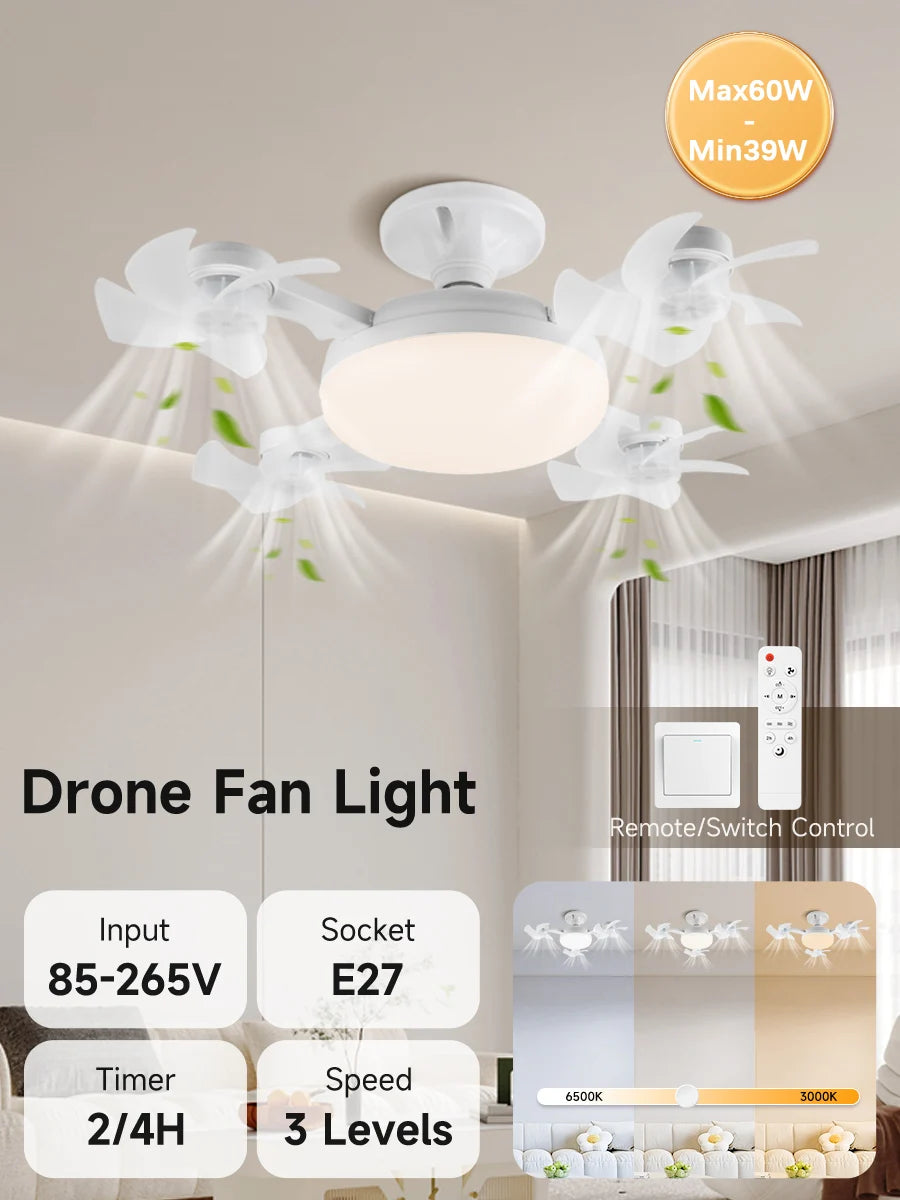 Ventilatore da soffitto 2026 NUOVO con luci LED da 40W, telecomando per camera da letto e soggiorno – foto 8
