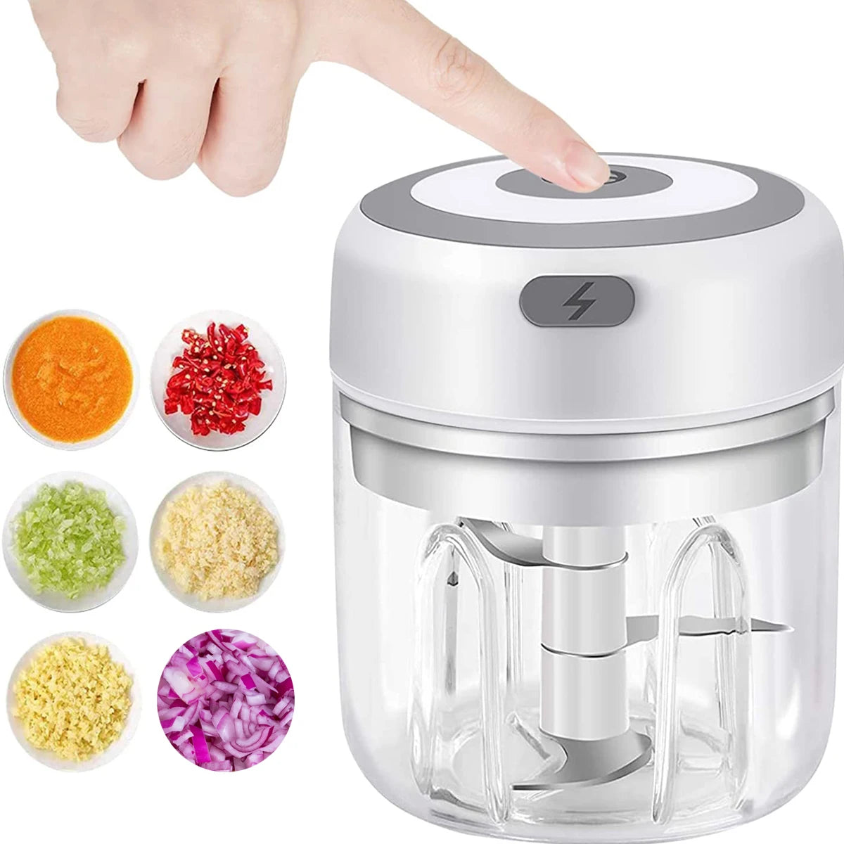 Mini tritatutto elettrico USB ricaricabile, 100 e 250 ml – dettaglio 3