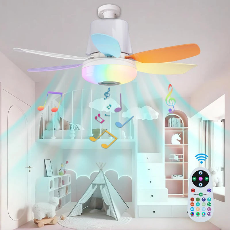 Ventilatore da soffitto intelligente E27 con modalità di attenuazione dell'altoparlante Telecomando a 3 – foto 2