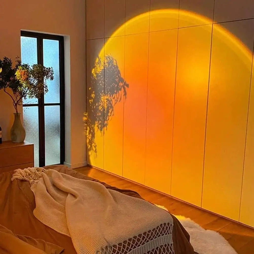 Lampada per proiezione al tramonto, lampada d'atmosfera USB per la decorazione della casa, ruotabile multi-angolo, adatta per soggiorno e camera da letto di casa