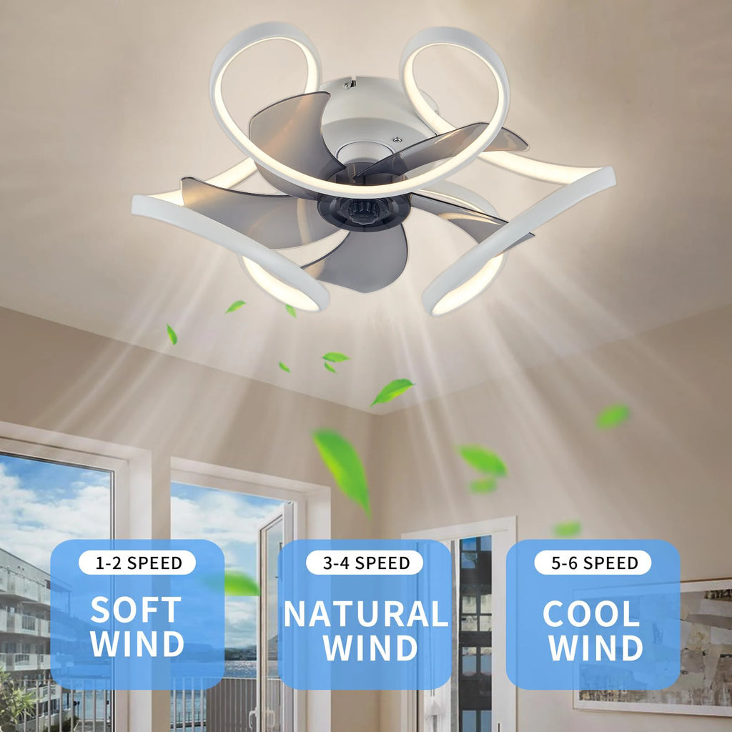 Ventilatore da soffitto moderno ventilatore a sospensione decorativo per la casa con lampada motore – foto 2