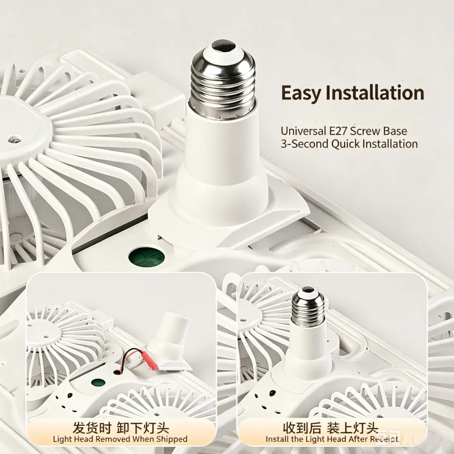 Ventilatore da soffitto doppio 60W con luci LED dimmerabili – dettaglio 5