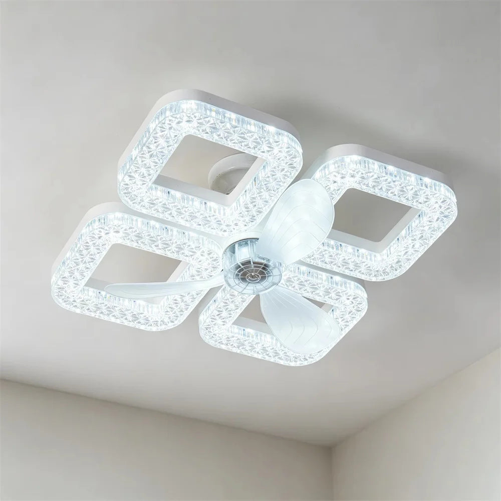 Ventilatore da Soffitto LED E27 con Telecomando per Regolazione Luminosità, Adatto per Soggiorno, Studio, Uso – foto 10