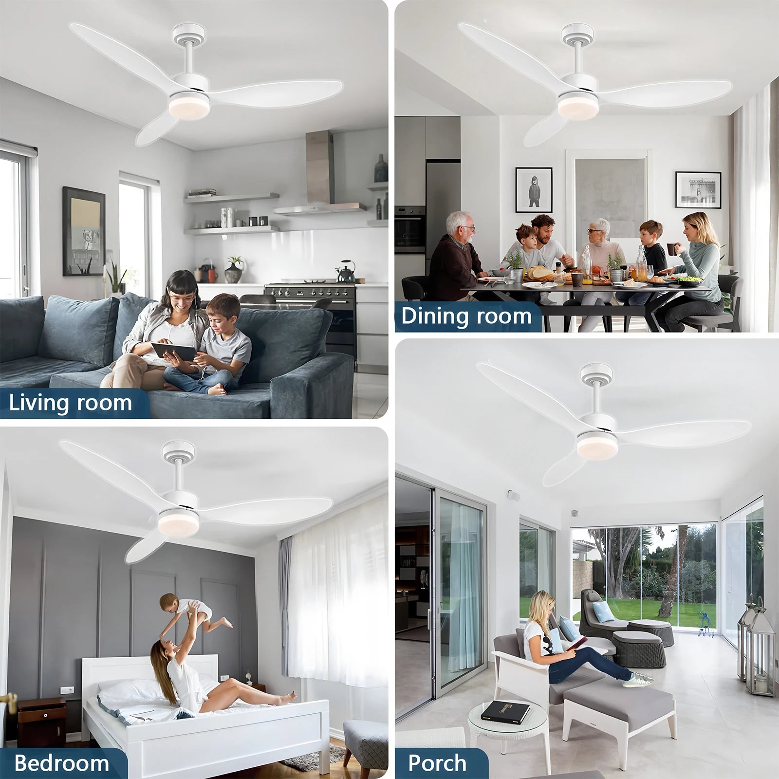 Ventilatore da soffitto in legno 42 o 52 pollici con LED – dettaglio 5