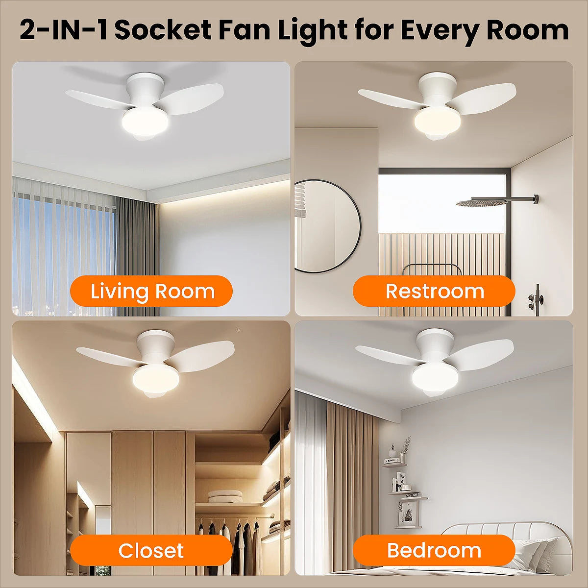 Ventilatore da soffitto 2 in 1 da 88 o 106 cm con motore DC – dettaglio 5