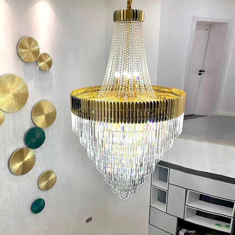 Lampadario di cristallo a colonna, D60 x H100 cm – dettaglio 3