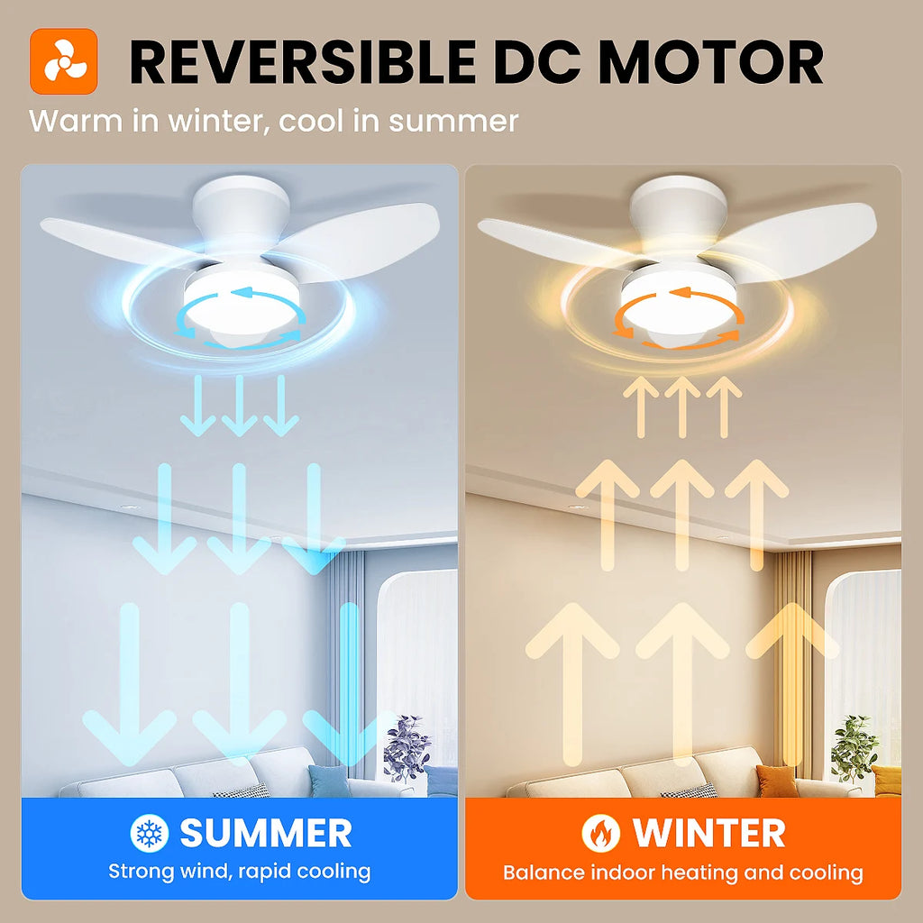 Ventilatore da soffitto basso profilo, motore CC reversibile – dettaglio 3