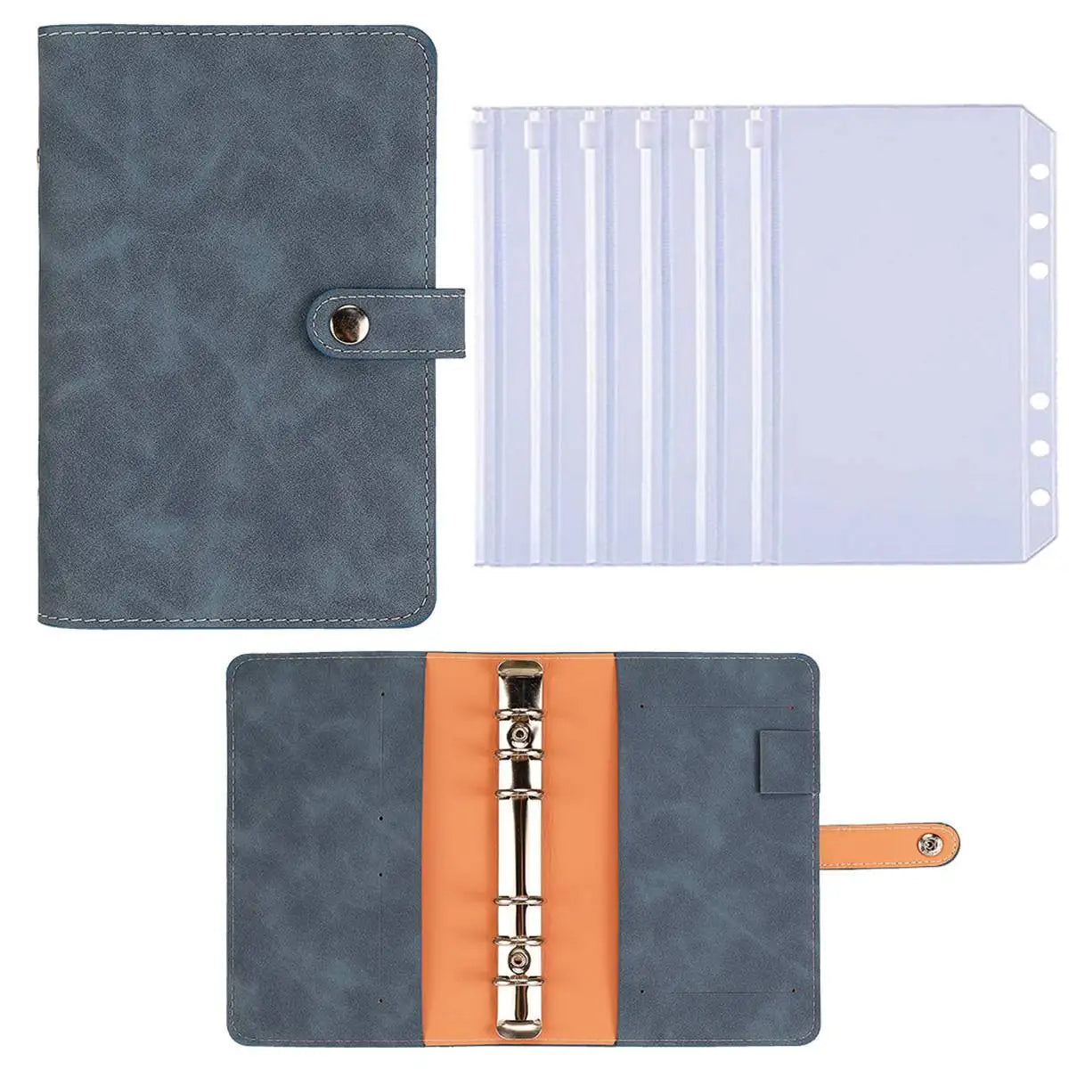 Raccoglitore A6 a 6 anelli in similpelle, 6 tasche con zip – foto 10