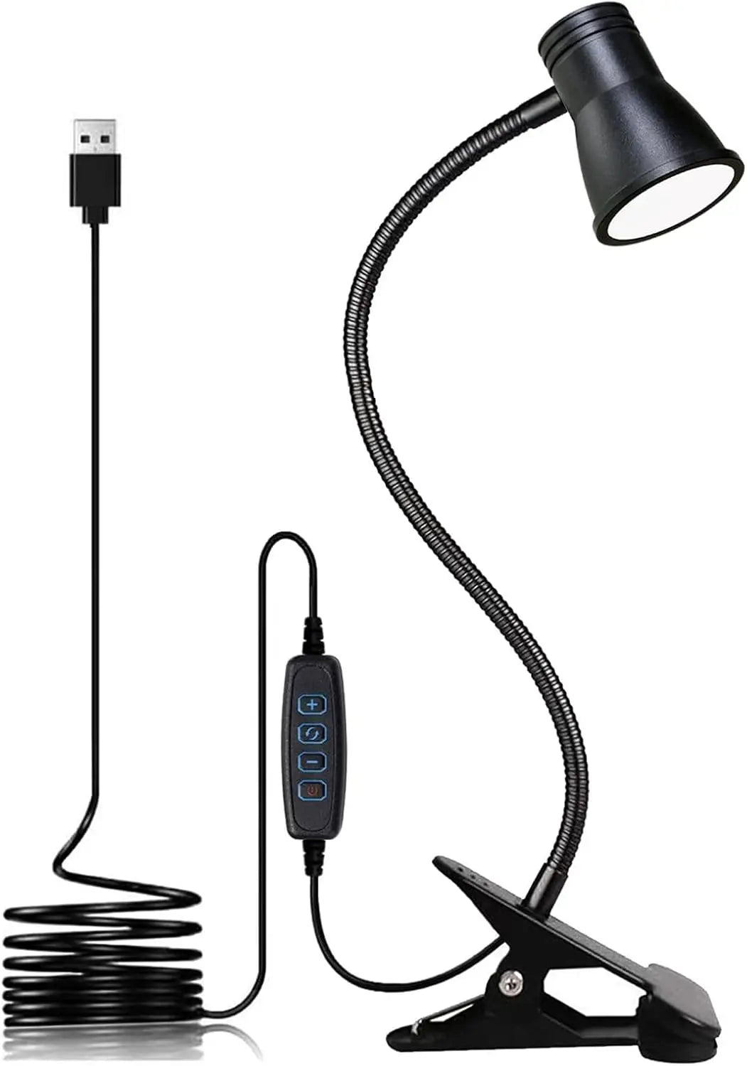 Lampada da Scrivania a LED a Clip con Collo di Cigno