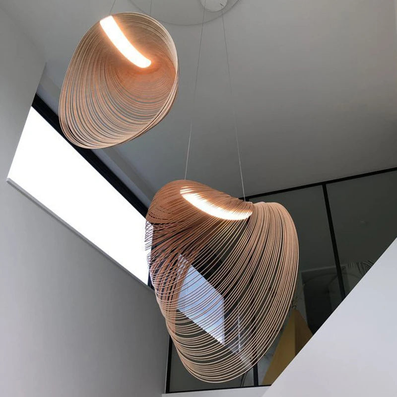 Lampada a sospensione in legno, diametro 40, 60 o 80 cm – dettaglio 1
